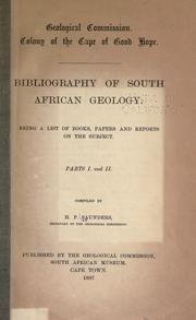 Cover of: Bibliography of South African geology. by Harry P. Saunders