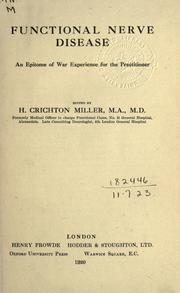 Cover of: Functional nerve disease by Hugh Crichton Miller