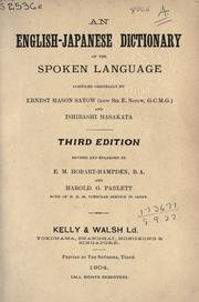 Cover of: An English-Japanese dictionary of the spoken language