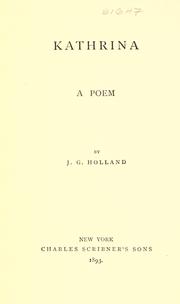 Cover of: Kathrina by Josiah Gilbert Holland