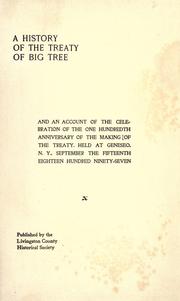 A history of the treaty of Big Tree by Livingston County Historical Society.