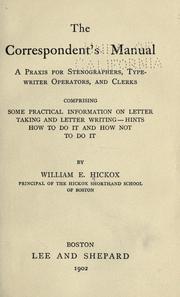Cover of: The correspondent's manual by William Eugene Hickok