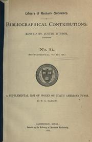 Cover of: A list of works on North American fungi.: A supplemental list of works on North American fungi.