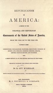 Cover of: Republicanism in America by R. Guy McClellan