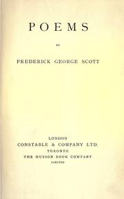 Cover of: Poems by Frederick George Scott
