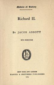 Cover of: Richard II by Jacob Abbott