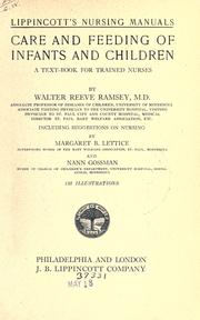 Cover of: Care and feeding of infants and children by Walter Reeve Ramsey, Walter Reeve Ramsey