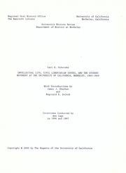 Cover of: Intellectual life, civil libertarian issues, and the student movement at the University of California, Berkeley, 1960-1969