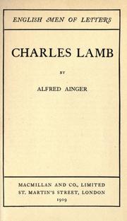 Cover of: Charles Lamb by Alfred Ainger, Alfred Ainger