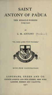 Cover of: Saint Antony of Padua by C. M. Antony