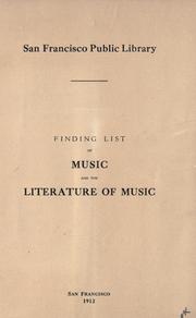 Cover of: Finding list of music and the literature of music.