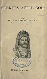 Cover of: Seekers after God by Frederic William Farrar
