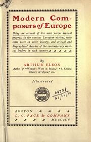 Cover of: Modern composers of Europe by Arthur Elson