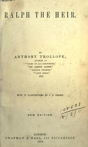 Cover of: Ralph the heir. by Anthony Trollope