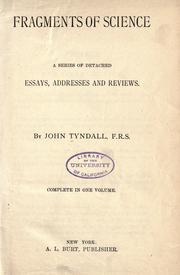 Cover of: Fragments of science by John Tyndall