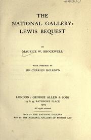 Cover of: The National Gallery: Lewis bequest
