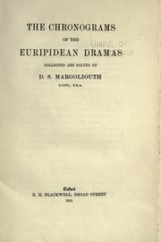 The chronograms of the Euripidean dramas by D. S. Margoliouth