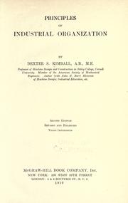 Cover of: Principles of industrial organization