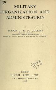 Cover of: Military organization and administration. by G.R.N Collins, G.R.N Collins