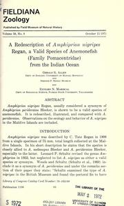 Cover of: A redescription of Amphiprion nigripes Regan by Gerald R. Allen