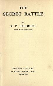 Cover of: The secret battle by Alan Patrick Herbert