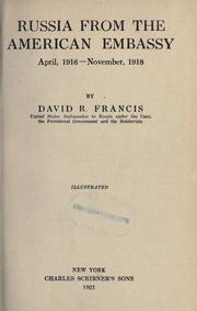 Cover of: Russia from the American Embassy, 1916-1918. by David Rowland Francis