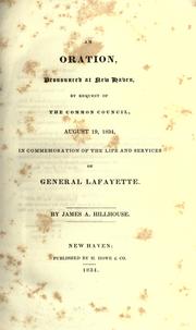 Cover of: An oration, pronounced at New Haven by James Abraham Hillhouse