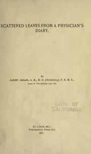 Cover of: Scattered leaves from a physician's diary