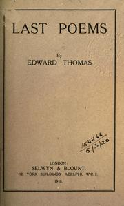 Cover of: Last poems by Edward Thomas