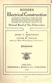 Modern electrical construction by Henry Charles Horstmann