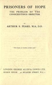 Cover of: Prisoners of hope by Peake, Arthur S.