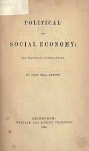 Cover of: Political and social economy by John Hill Burton