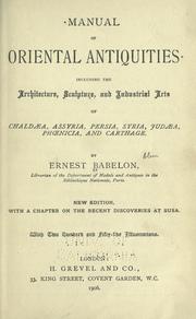 Cover of: Manual of Oriental antiquities by Ernest Babelon