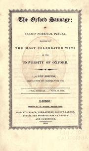 Cover of: The Oxford sausage: or, Select poetical pieces