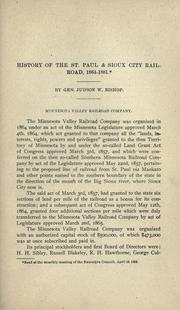 Cover of: History of the St. Paul & Sioux City Railroad, 1864-1881.