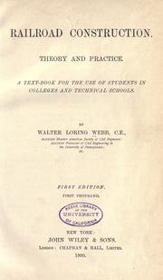 Cover of: Railroad construction. by Walter Loring Webb, Walter Loring Webb