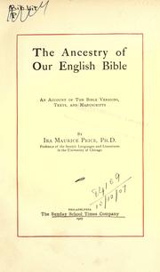 Cover of: The ancestry of our English Bible by Ira Maurice Price