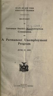 Report of Governor Smith's Reconstruction Commission on a permanent unemployment program by New York (State). Reconstruction Commission.