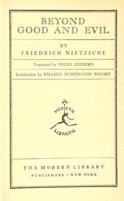 Cover of: Beyond good and evil by Friedrich Nietzsche
