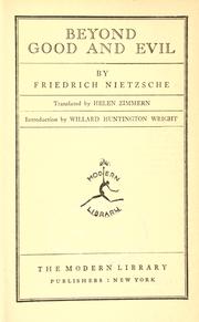 Cover of: Nietzsche