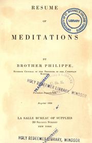 Cover of: Resume of meditations