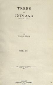 Trees of Indiana by Charles Clemon Deam