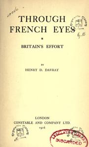 Cover of: Through French Eyes by Henry D. Davray