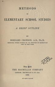 Cover of: Methods in elementary school studies: a brief outline.