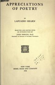 Cover of: Appreciations of poetry. by Lafcadio Hearn
