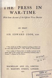 Cover of: The press in war-time by Sir Edward Tyas Cook