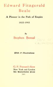 Cover of: Edward Fitzgerald Beale by Bonsal, Stephen