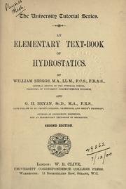 Cover of: Elementary text-book of hydrostatics. by William Briggs