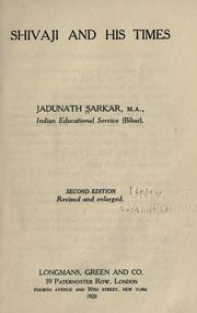 Shivaji and his times by Sarkar, Jadunath Sir