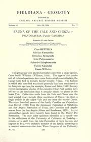 Cover of: Fauna of the Vale and Choza by Everett Claire Olson